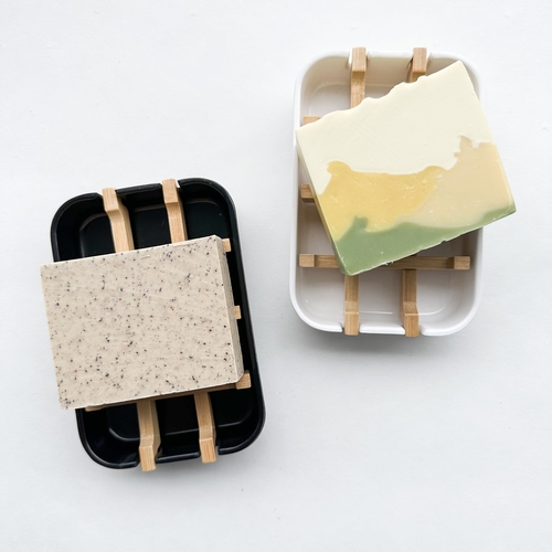 Biodegradable Bamboo & Cornstarch Soap Dish - Plastic Free Zero Waste - Image 4
