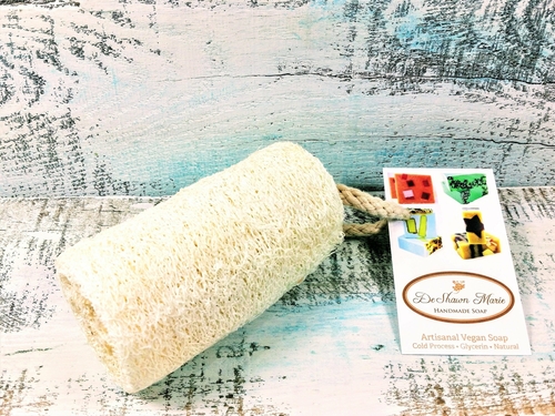 Organic Natural 4" Loofah, loofa, luffa, vegan loofah, natural sponge, - Image 2