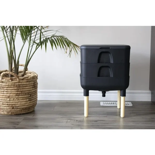 The Essential Living Composter, 2-Tray Worm Vermicomposter Bin (HF-LC4000v2-BLK) Black - Image 4