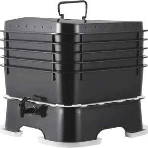 5-Tray Composter, 50L Worm Compost Bin - Indoor/Outdoor Worm Farm Kit for Food Waste Recycling, Vermicomposting & Vermiculture