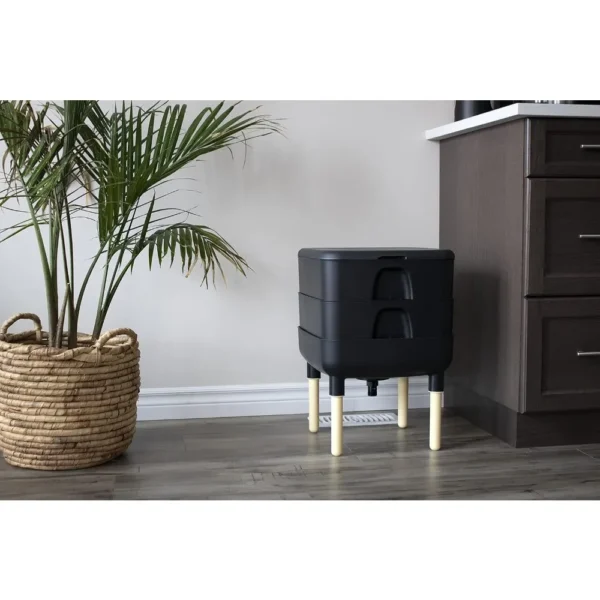 The Essential Living Composter, 2-Tray Worm Vermicomposter Bin (HF-LC4000v2-BLK) Black - Image 3