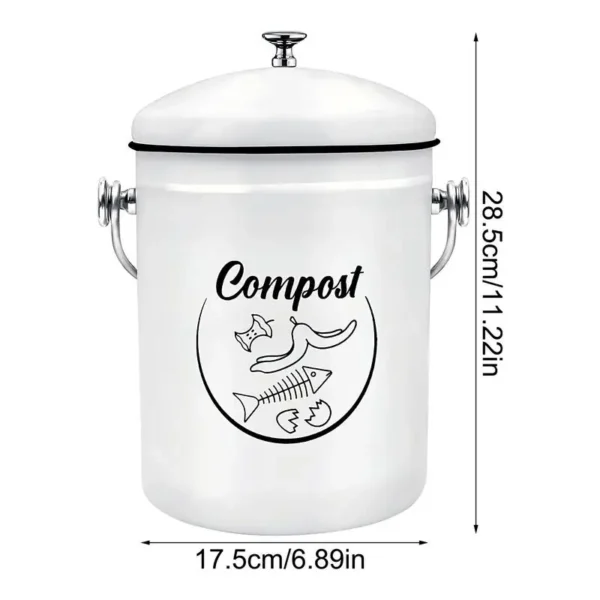 Compost Bin For Kitchen 5L Counter Odor Resistant Compost Container Fruits Veggies Waste Collector Rust Resistant Coated Indoor - Image 5