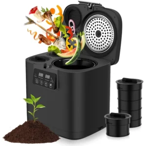 Electric Compost Bin Kitchen Capacity Composter Bins Outdoor Indoor with Tri-Blade, Smart Waste Dispenser Countertop Compost