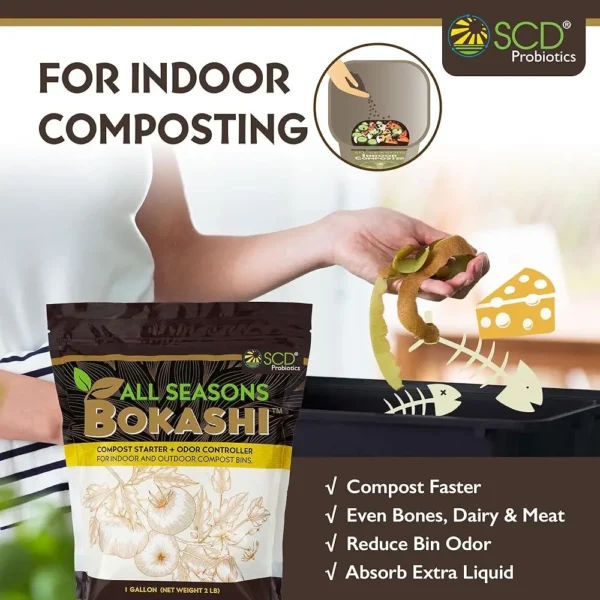All Seasons Bokashi Compost Starter - 2 Lbs (1 Gallon) 6.6 Lbs Dry Bokashi Bran For Kitchen Compost Bin, Compost Pet And Food - Image 4