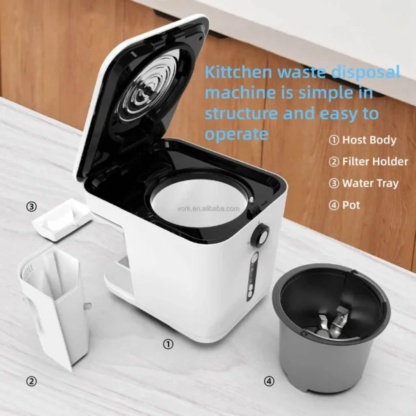 3L Organic Fertilizer Machine Kitchen Waste Composting Food Waste Dispose Compost Machine Electric 50 Stainless Steel - Image 5